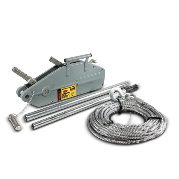 Malacate tirfor 2400 kgs (ancho cable 11 mm x 20 mts)