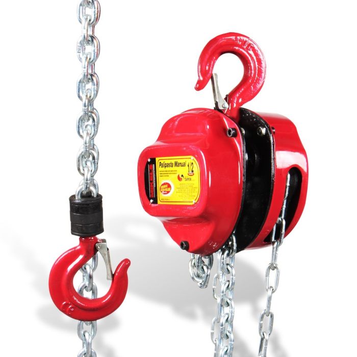 Polipasto manual (500 kg, cadena 3 mts)